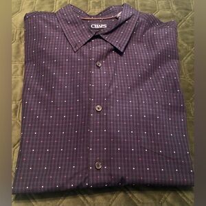 Chaps Men's Navy Long Sleeve Button Down Shirt ~ XXL